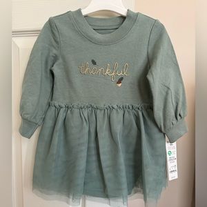 NWT -12 month baby girl’s Carter’s “thankful” onesie with tulle skirt